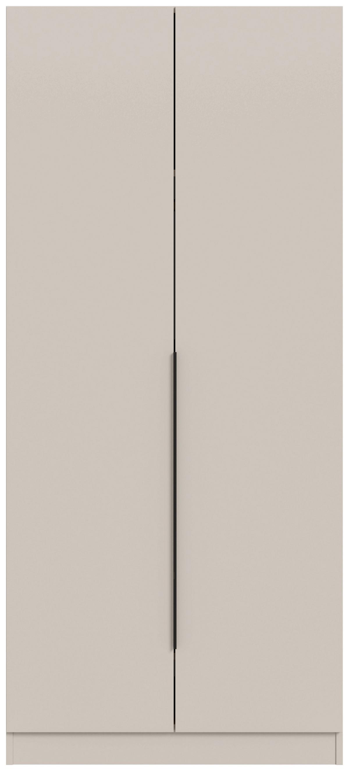 Drehtürenschrank Kopenhagen Kaschmir - Kaschmir/Schwarz, MODERN, Holzwerkstoff/Kunststoff (80/181/52cm) - Livetastic