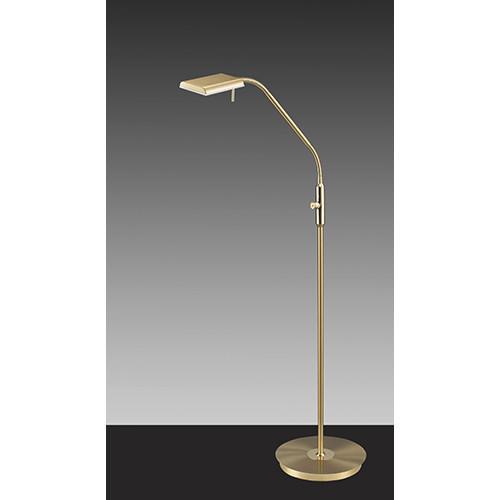 LED-Stehleuchte Bergamo in Messingfarben max. 12 Watt - Messingfarben, Design, Kunststoff/Metall (135cm) - Trio Leuchten