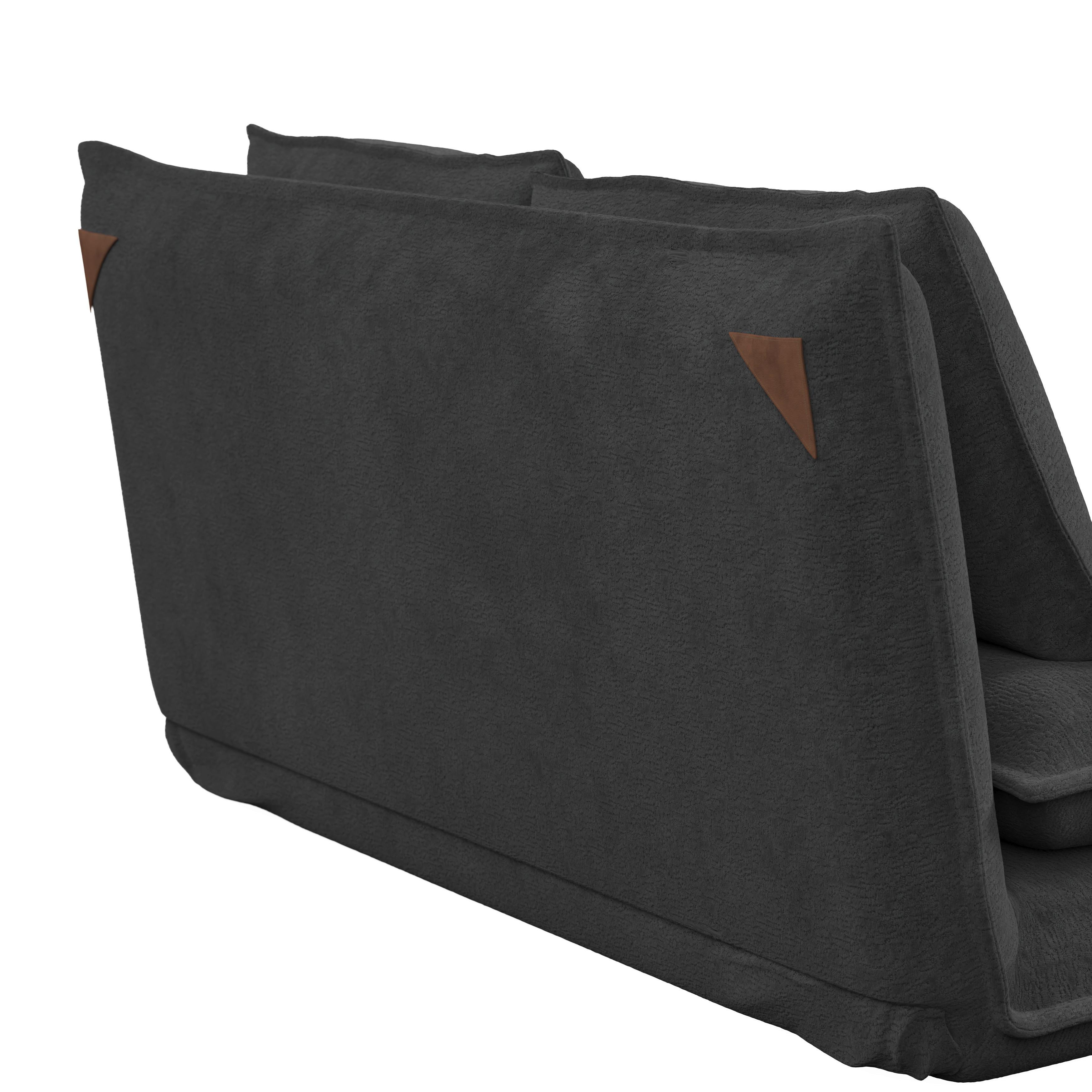 BÄDDSOFFA MACY - mörkgrå, Modern, metall/textil (141/68/87cm) - Bessagi Home
