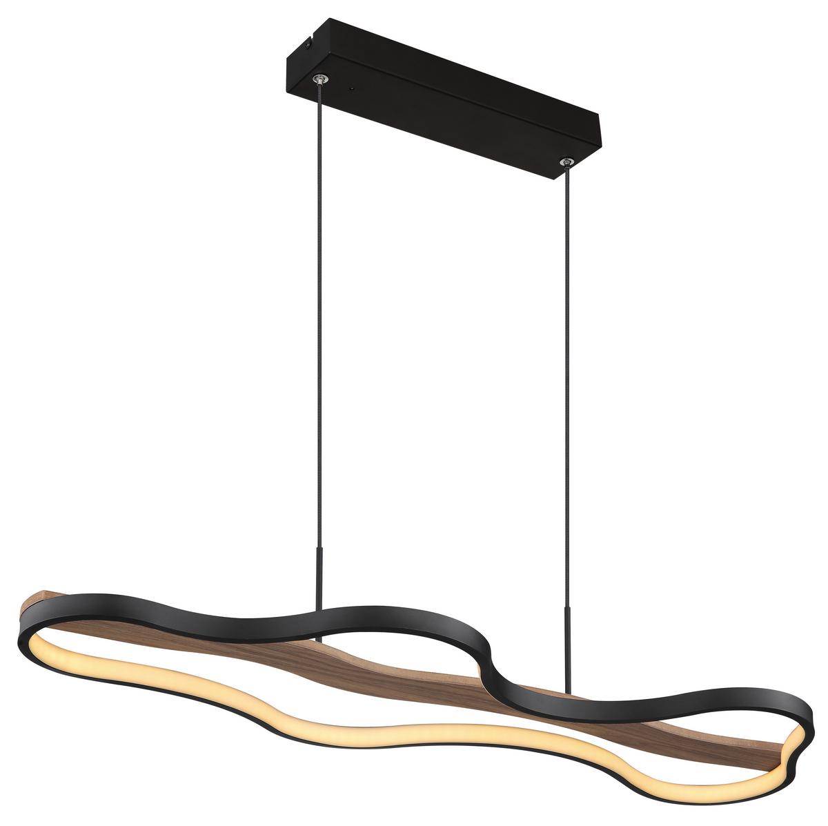 Viseča Led-svetilka Bezzy, S Sijalko - črna/temno rjava, Design, kovina/umetna masa (80,6/29/150cm) - Globo