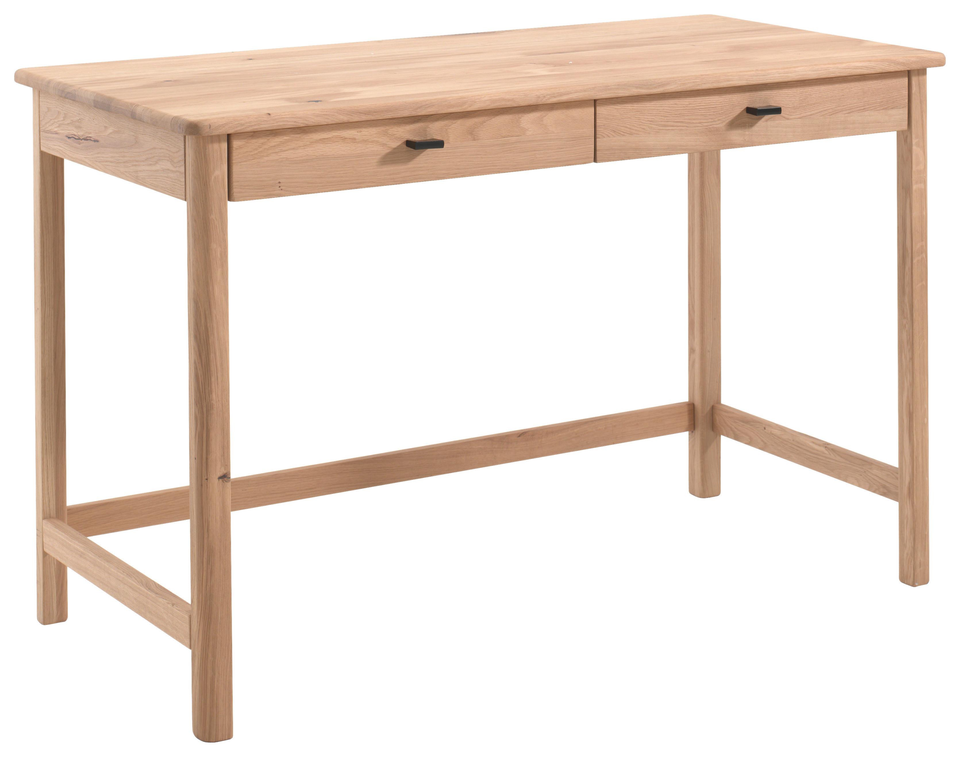 Jugendschreibtisch FORREST Eichefarben Echtholz Eiche - Eichefarben/Schwarz, MODERN, Holz/Metall (120/77/60cm) - Vipack