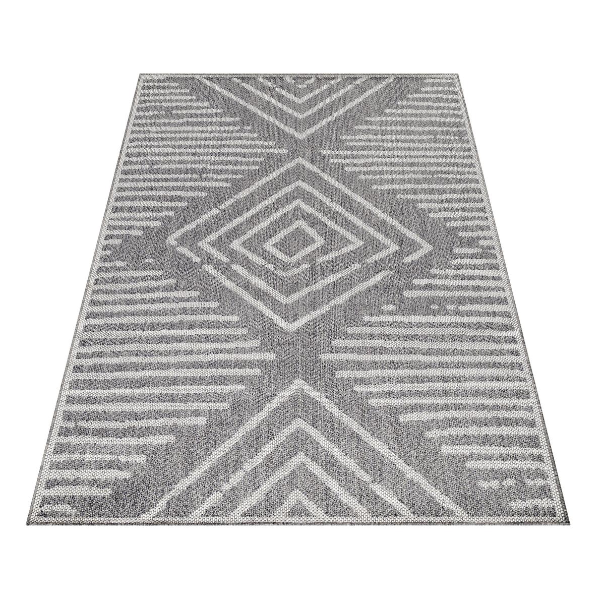 Flachwebteppich Aruba Grau ca. 240x340cm - Grau, Design, Textil (240/340cm) - Novel
