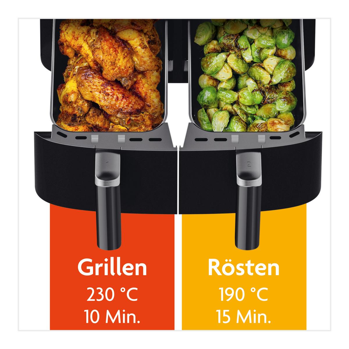 FRYTKOWNICA BEZTŁUSZCZOWA 13186 - czarny, Basics, tworzywo sztuczne/metal (39/36/31cm)