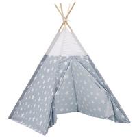 Spielzelt Star in Grau Ø ca. 120cm - Weiß/Grau, Holz/Kunststoff (120/164cm) - Mömax