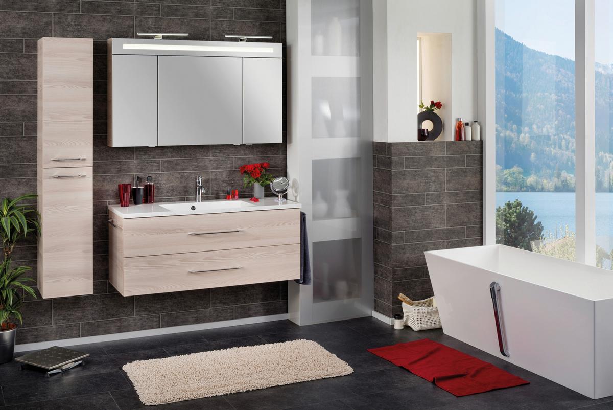 Hochschrank "B.Clever" , esche - Eschefarben/Alufarben, MODERN, Glas/Holzwerkstoff (30/159/32cm) - MID.YOU