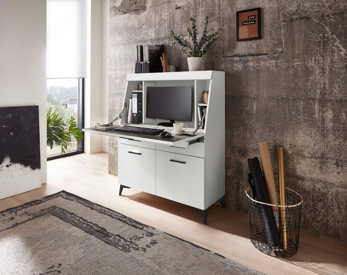 SEKRETARZYK SECRET - czarny/biały, Trend, materiał drewnopochodny/tworzywo sztuczne (98/124/42cm) - Carryhome