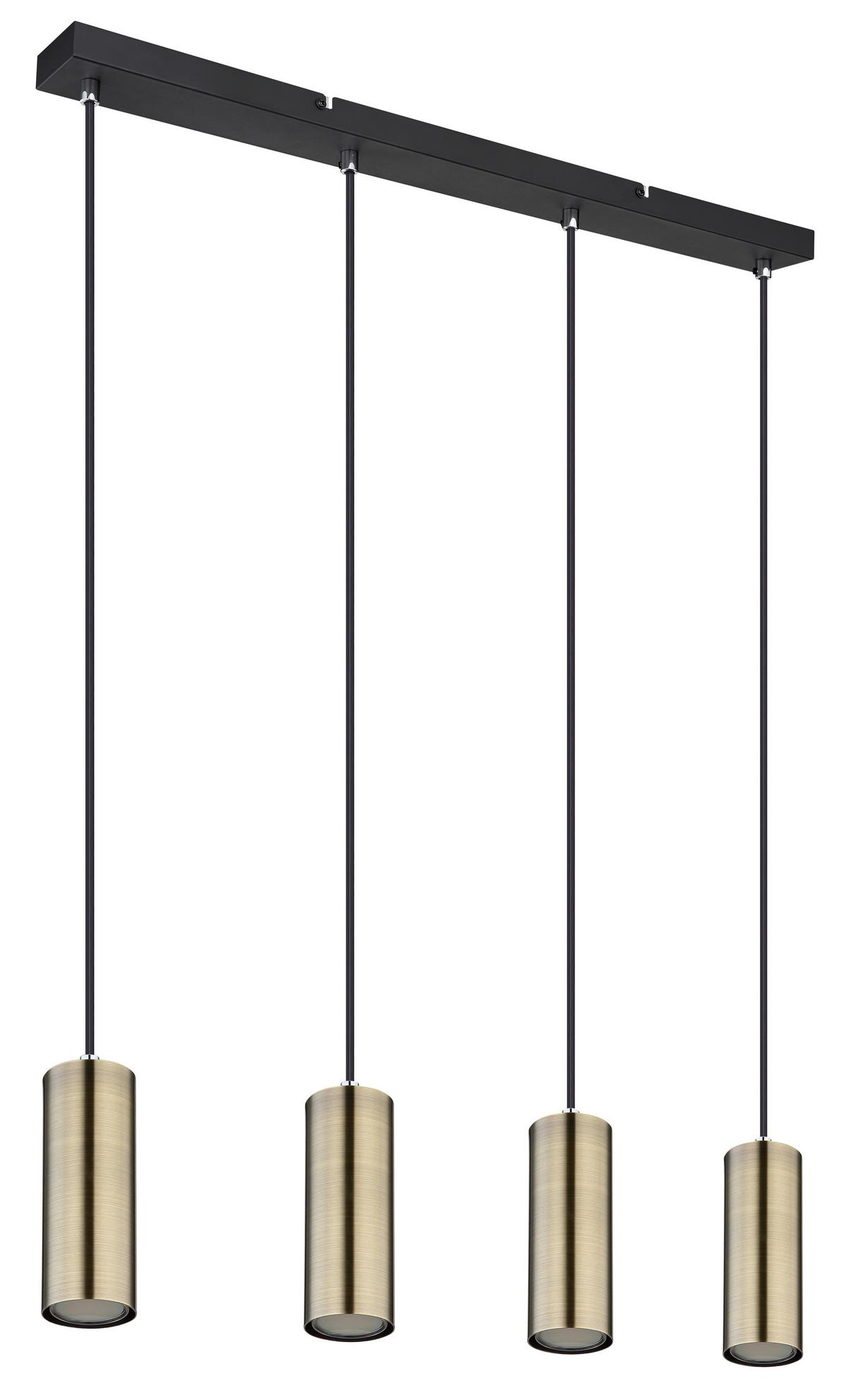Viseča Svetilka Robby - črna/barve medenine, Design, kovina (65/6/120cm) - Globo