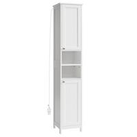 HOCHSCHRANK BATHROOM CABINET - Silberfarben/Weiß, MODERN, Holzwerkstoff/Metall (30/170/30cm) - MID.YOU