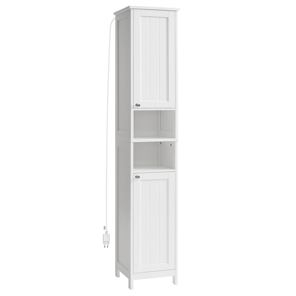 HOCHSCHRANK BATHROOM CABINET - Silberfarben/Weiß, MODERN, Holzwerkstoff/Metall (30/170/30cm) - MID.YOU