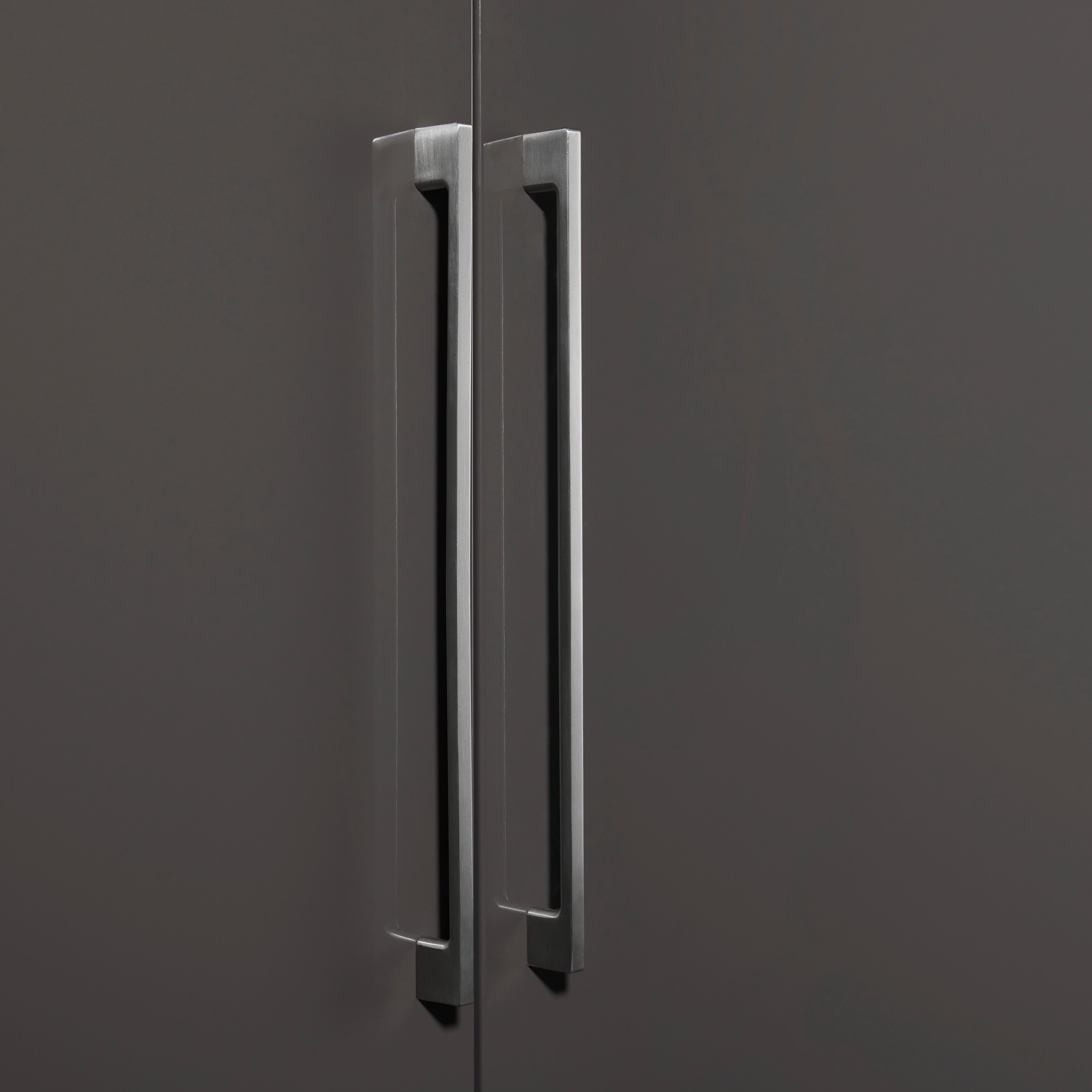 Schrankgriff Unit L:35cm Edelstahl Gebürstet - Edelstahlfarben, Modern, Metall (35,2/2,8/0,6cm) - Based