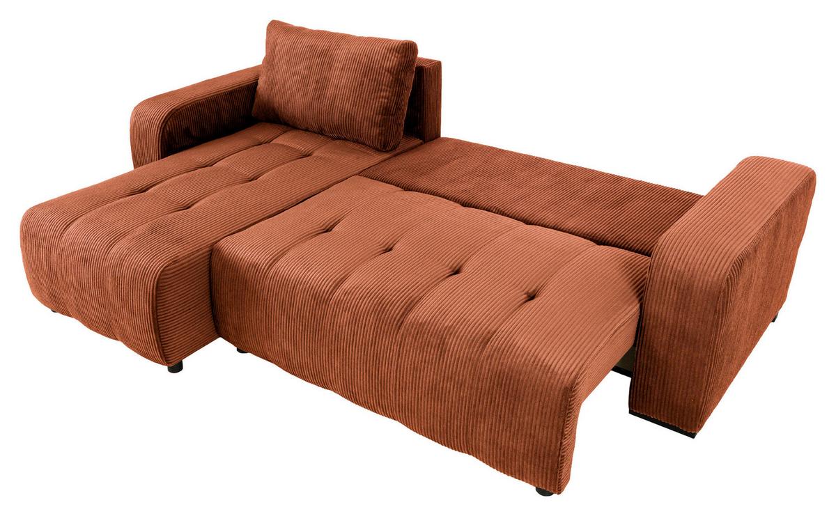 Ugaona Garnitura Marseille - crna/terakota, Trendi, drvo/metal (240/155cm)