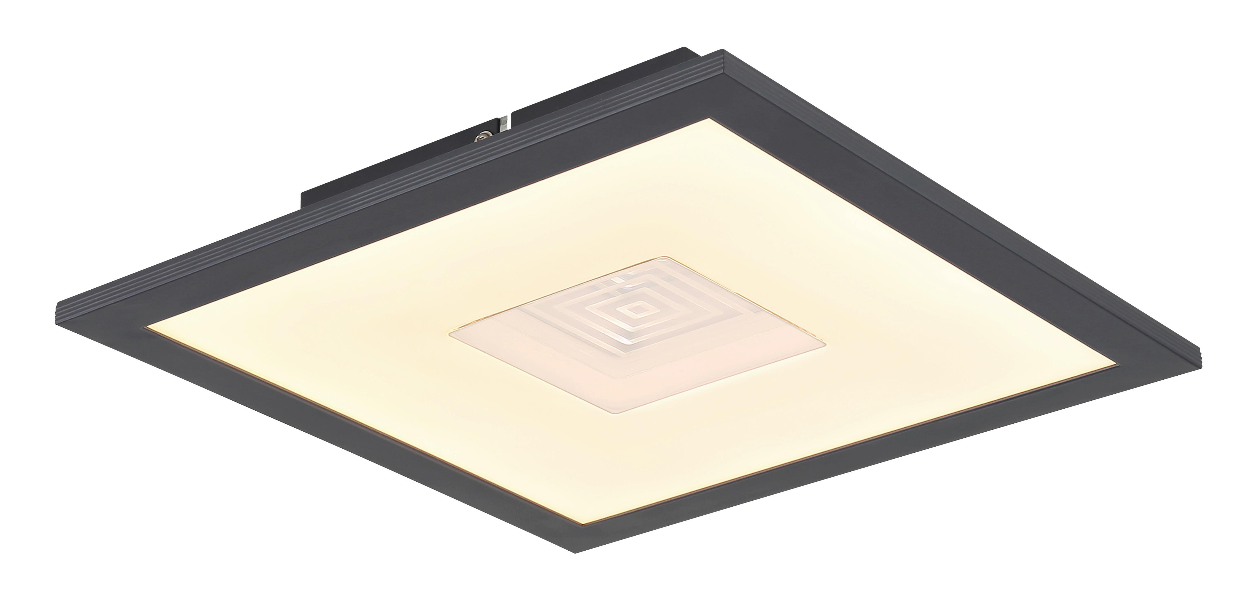 LED-DECKENLEUCHTE 41608T DORO - Weiss/Silberfarben, Design, Kunststoff/Metall (30/30/6cm) - Globo