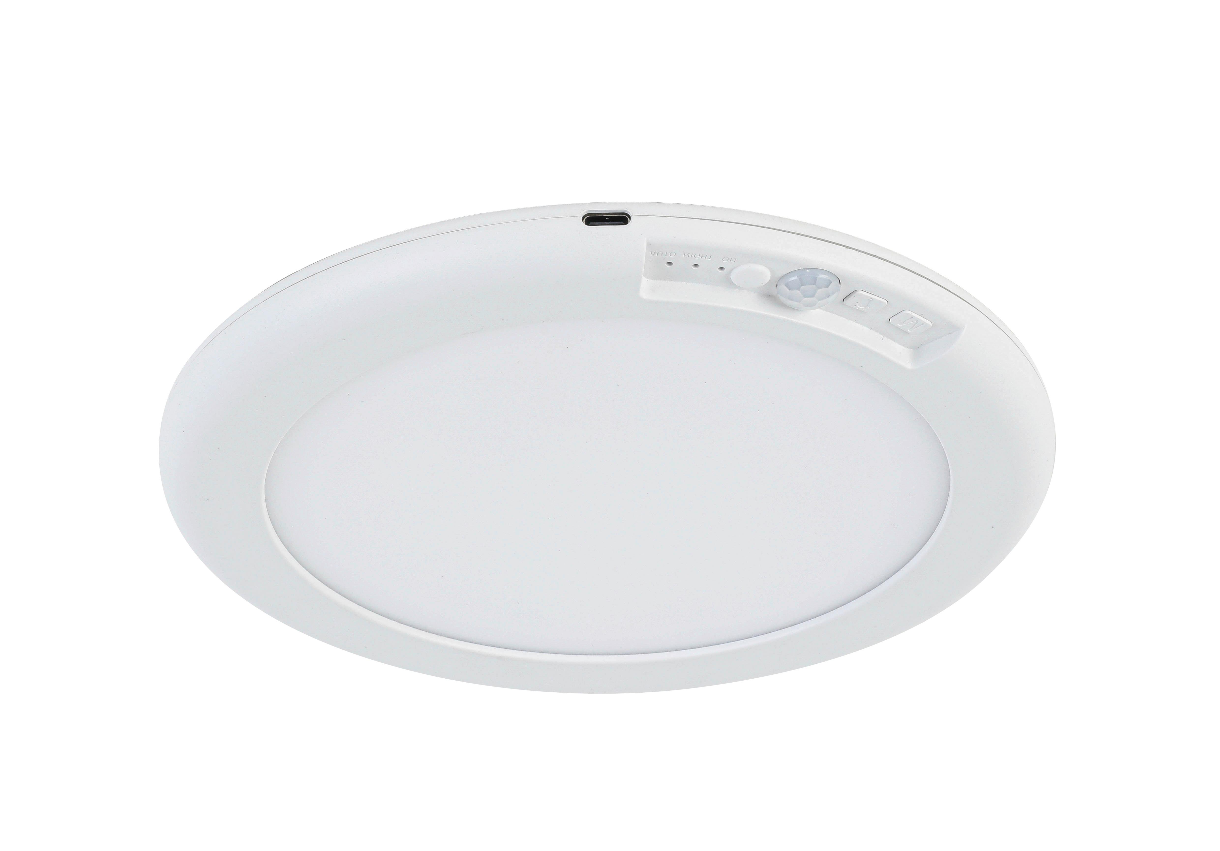 Stropna Svetilka Batteri - bela, Moderno, kovina/umetna masa (19/1,5cm) - Mömax