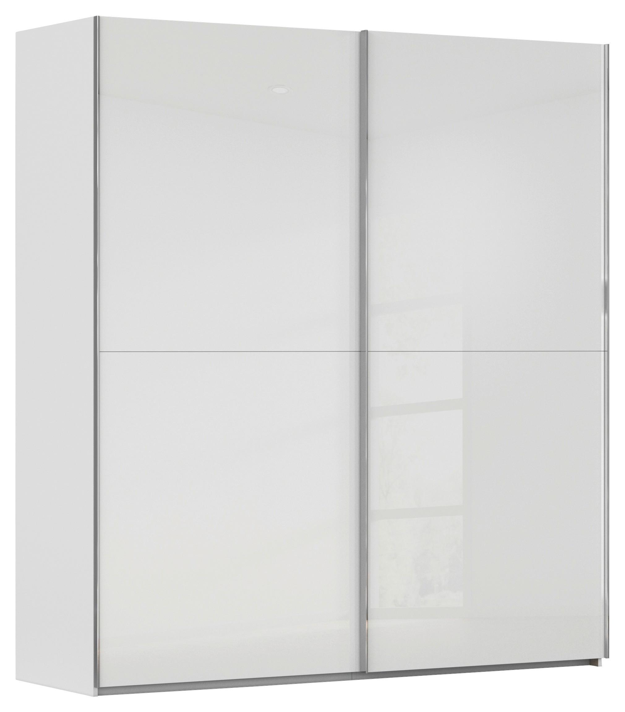 DULAP USI CULISANTE FIFTY - alb, Konventionell, sticlă/material pe bază de lemn (201/223/66cm) - Premium Living