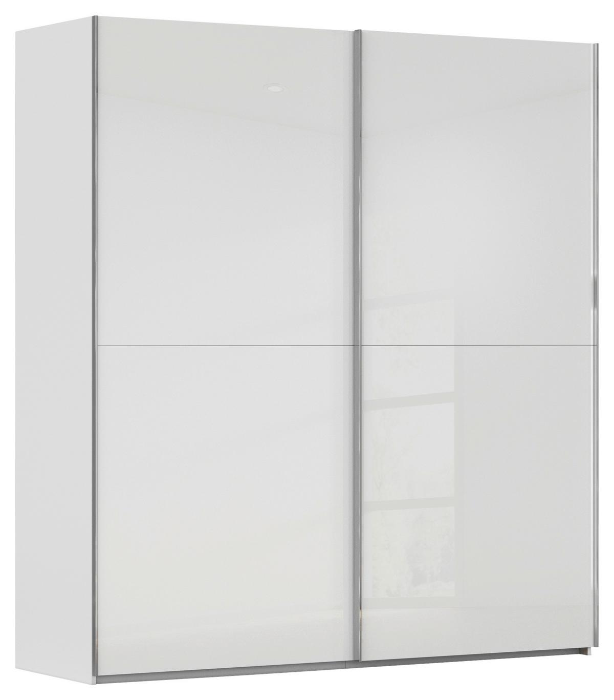 DULAP USI CULISANTE FIFTY - alb, Konventionell, sticlă/material pe bază de lemn (201/223/66cm) - Premium Living