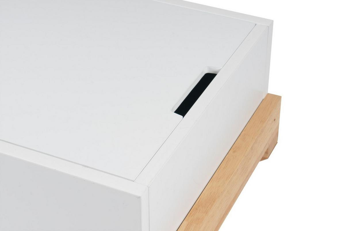 BEISTELLTISCH VALERIE 400 WEIß / NATURAL - Weiss, Design, Holz/Holzwerkstoff (56/58/34cm) - Kayoom