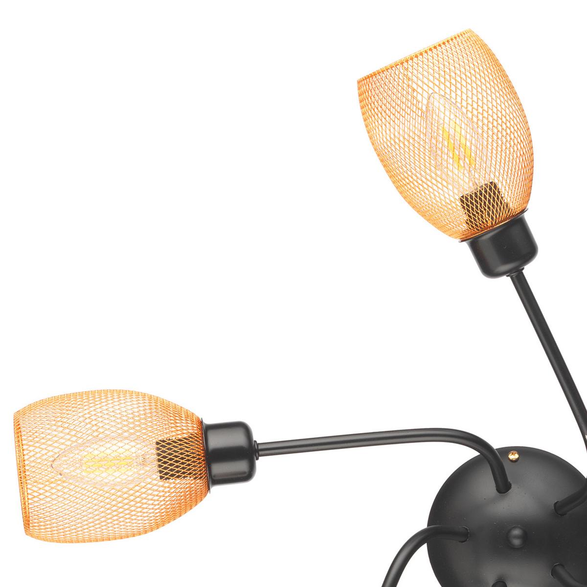 Deckenleuchte Spirit Schwarz/Gold max. 6 Watt - Goldfarben/Schwarz, KONVENTIONELL, Metall (63/20cm)