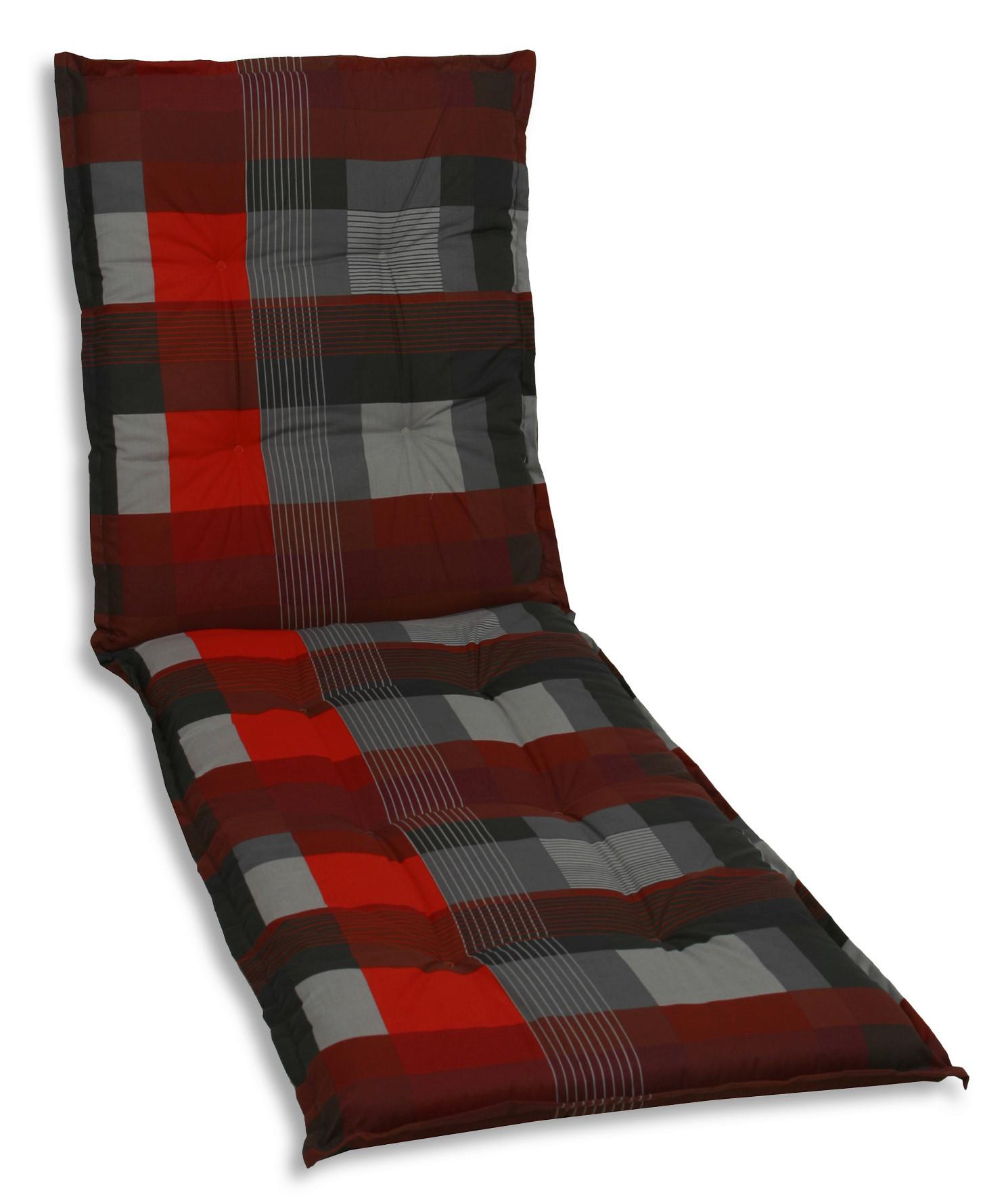 Liegenauflage Grau/Rot - Dunkelgrau/Rot, Basics, Textil (60/7/190cm)