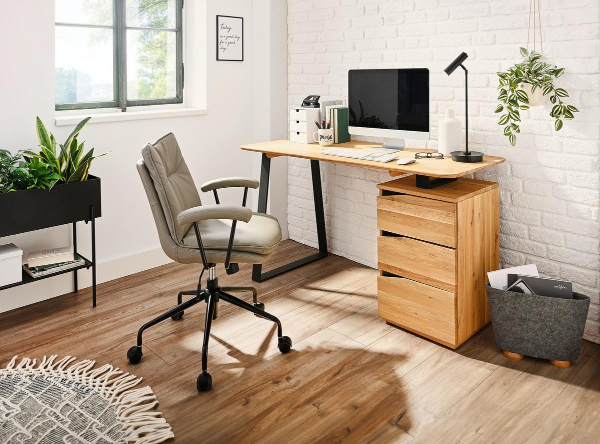 BIURKO LYNX -LINEA NATURA- - dąb dziki/czarny, Natur, metal/drewno (140/65/75cm) - Linea Natura