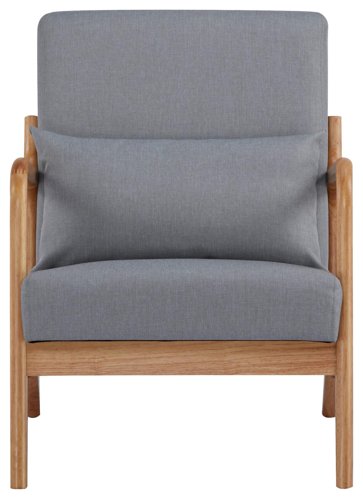 FOTEL JEAN - kolor naturalny/szary, Modern, tkanina/drewno (73/76/60cm) - Livetastic