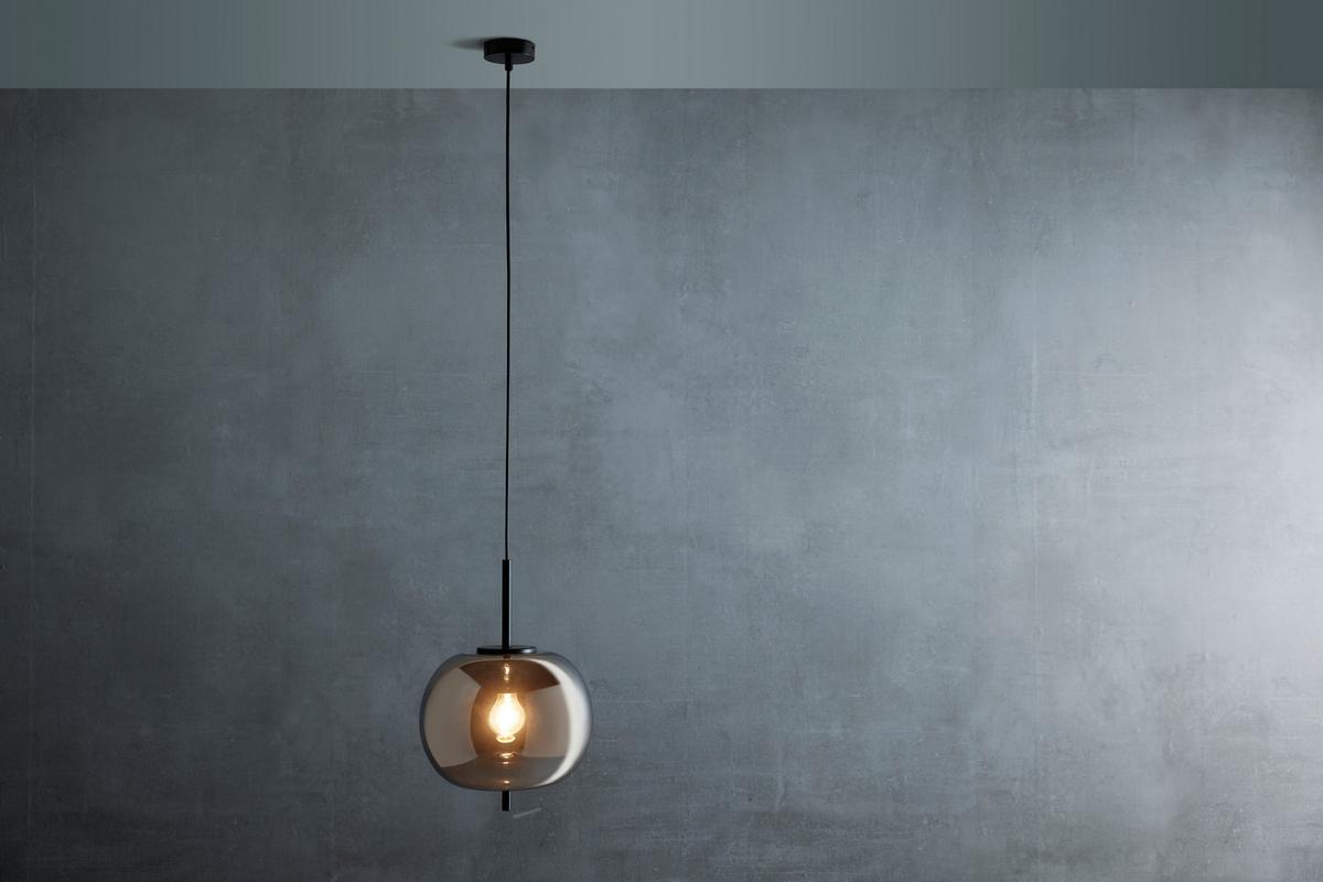Hängeleuchte Jeanette in Schwarz max. 60 Watt - Schwarz, Modern, Glas/Metall (30/120cm) - Premium Living