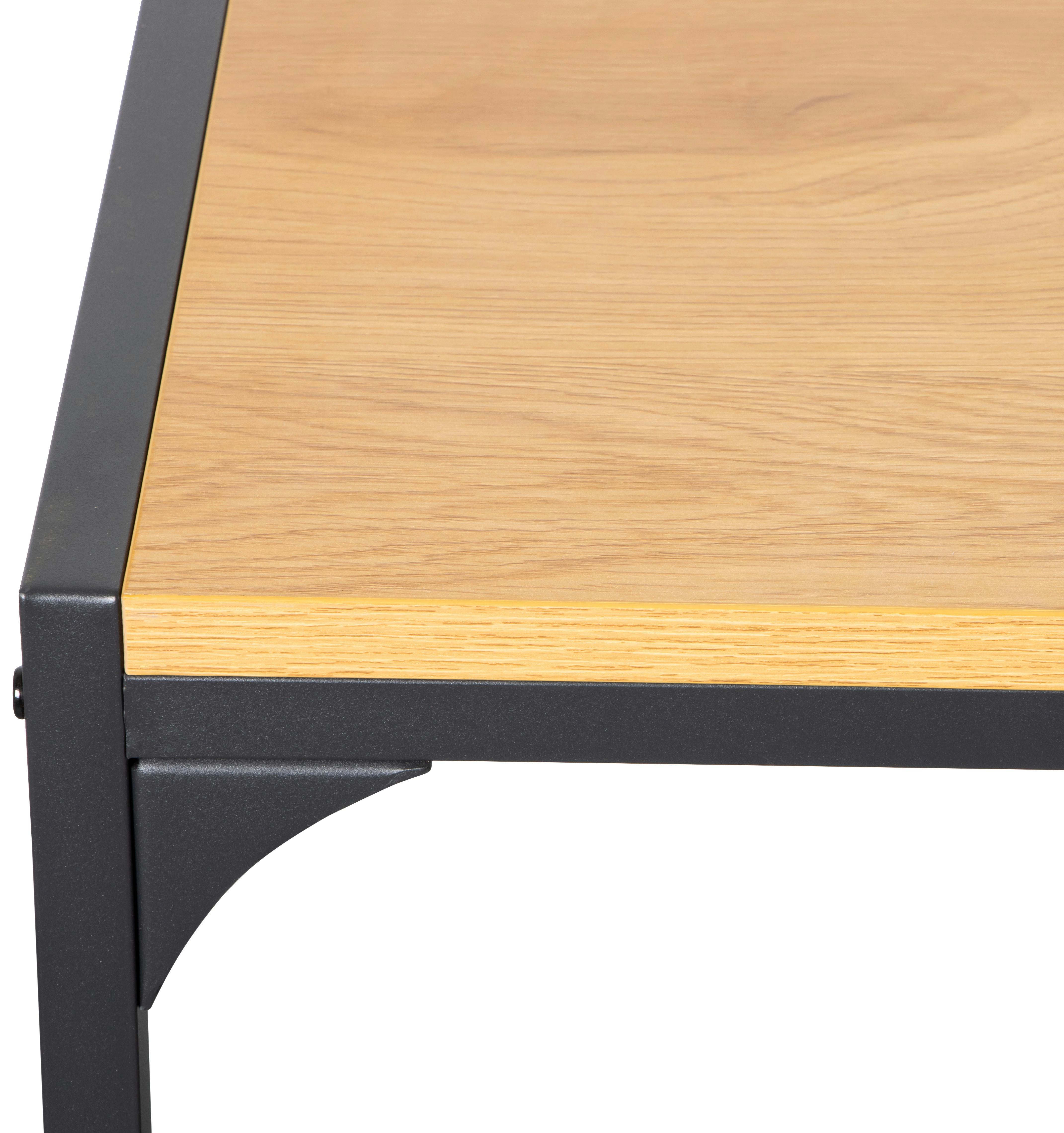 SKRIVBORD HENDRIK - svart/ekfärgad, Modern, metall/trämaterial (120/76/120cm) - Mömax