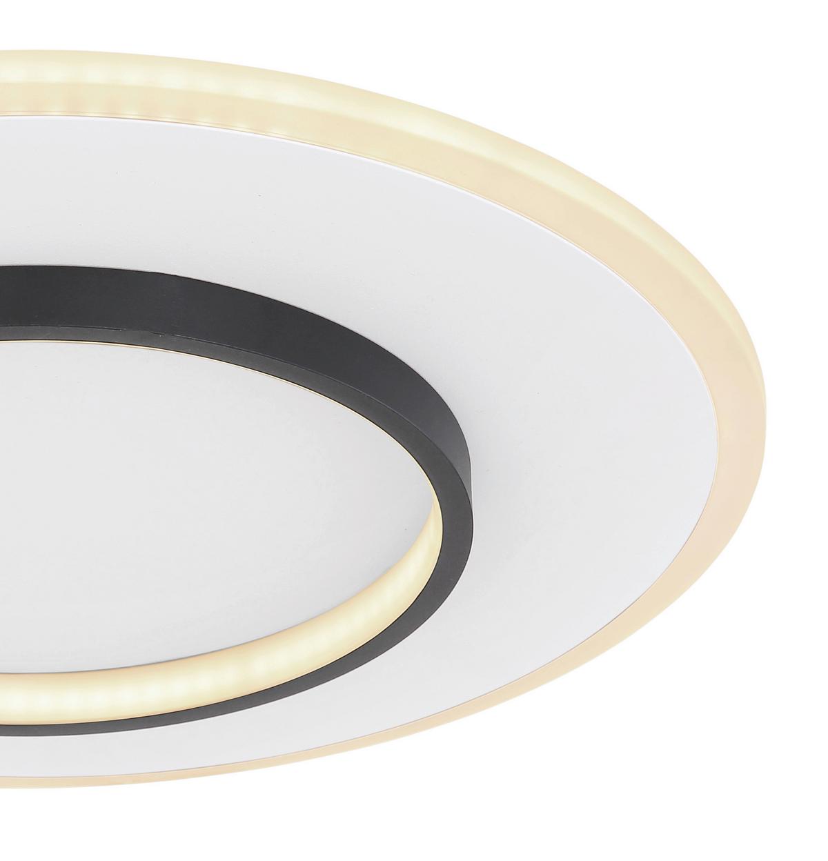 Stropna Led-svetilka Lima, S Sijalko - črna/bela, Basics, kovina/umetna masa (46,8/6cm) - Globo