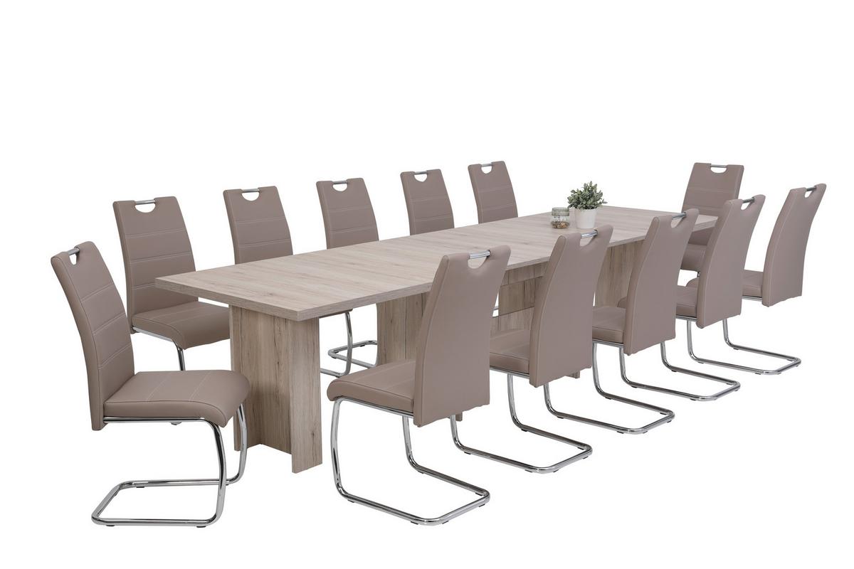 SCHWINGSTUHL-SET FLORA S 4ER-SET - Chromfarben/Weiß, MODERN, Textil/Metall (43/98/59cm) - MID.YOU