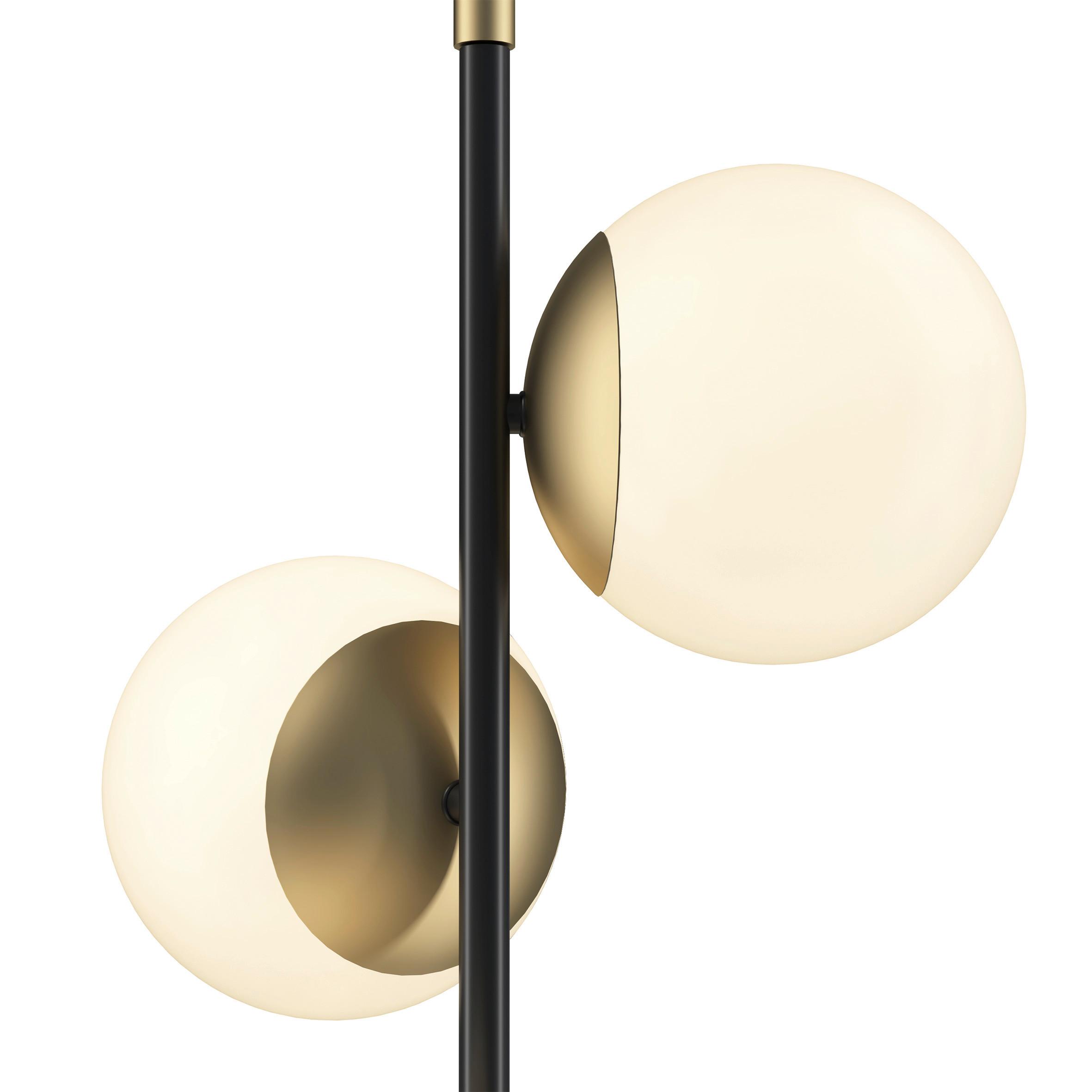 Stehleuchte Nostalgia Goldfarben/Schwarz max.60 Watt - Goldfarben/Schwarz, Trend, Glas/Metall (37,7/150/37,7cm) - MAYTONI