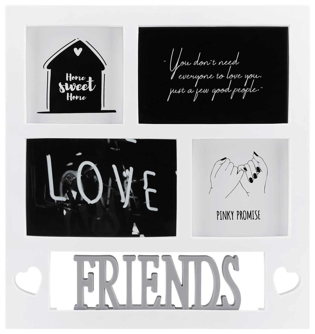 Bilderrahmen Becca diverse Motive - Weiss, Romantik / Landhaus, Glas/Kunststoff (28,5/30/1,5cm) - Based