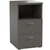 SZAFKA NOCNA COLIMA 1 - czarny/szary, Basics, materiał drewnopochodny/tworzywo sztuczne (35/62/40cm) - Carryhome