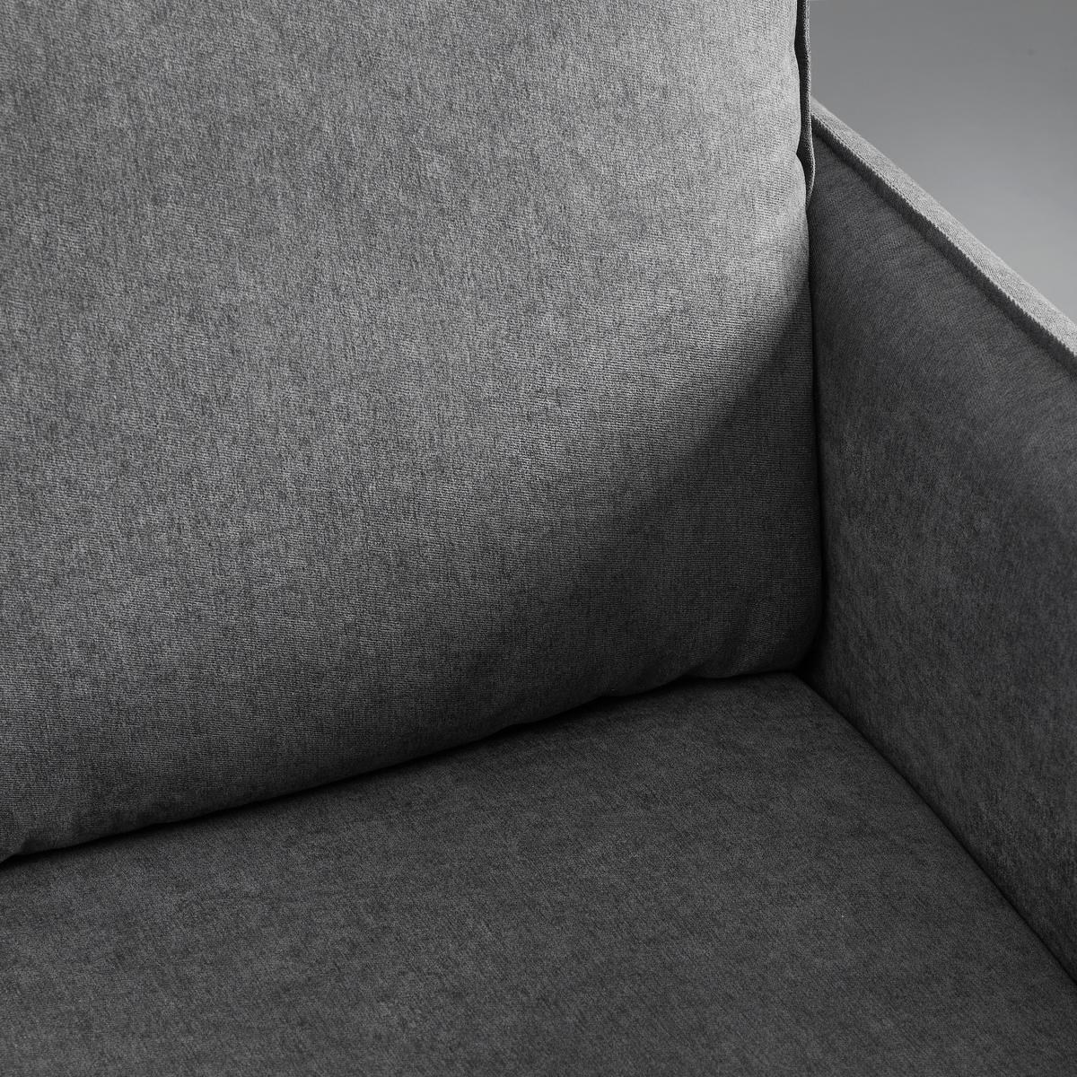 Ecksofa AURORA dunkelgrau Metallfuss - Dunkelgrau/Schwarz, Modern, Holz/Textil (193/86/136cm) - Bessagi Home