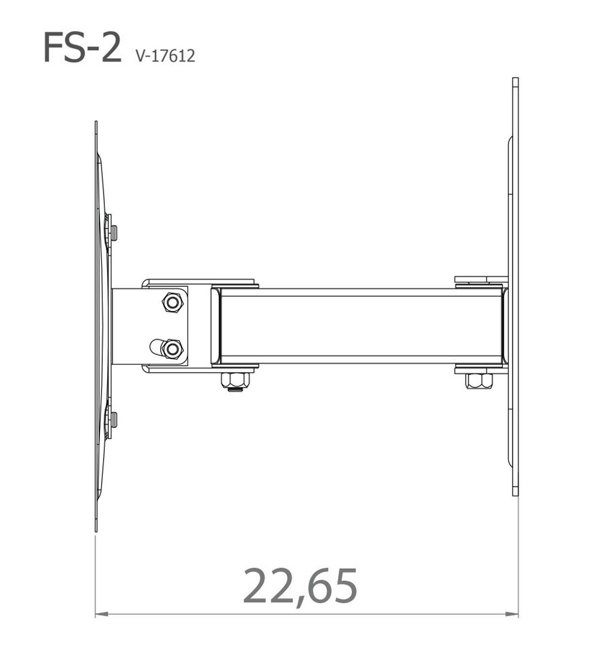 Stenski Nosilec Za Tv Fs 2, Srebrna, 27,8 Cm - srebrne barve, Konvencionalno, kovina (27,8/22,6/9,6cm) - MID.YOU