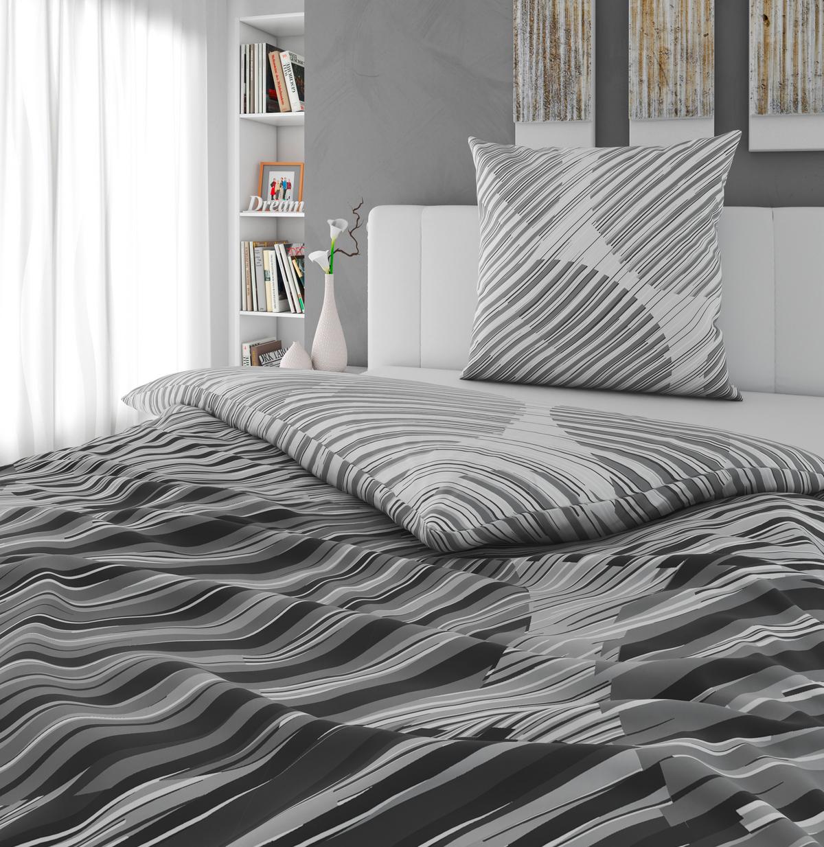 POŚCIEL BARI - szary, tkanina (155/220cm) - Novel