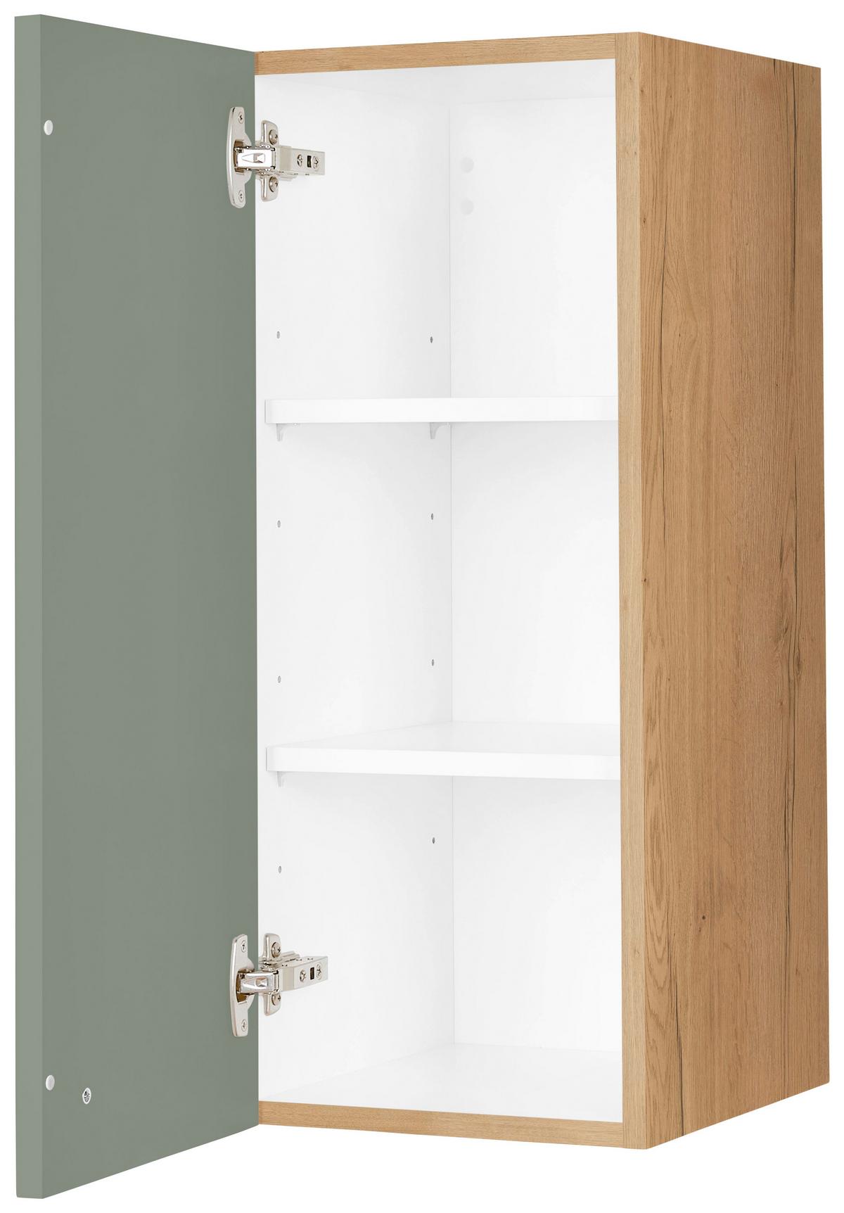Küchenoberschrank Cascada Grün - Eichefarben/Schwarz, MODERN, Holzwerkstoff/Metall (30/72/35cm) - Nobilia
