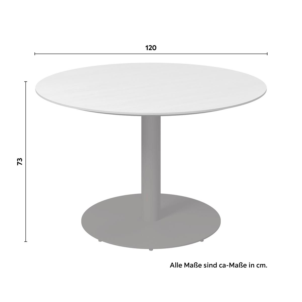 Gartentisch Lilly Anthrazit - Anthrazit/Naturfarben, Basics, Stein/Metall (120/120/73cm)