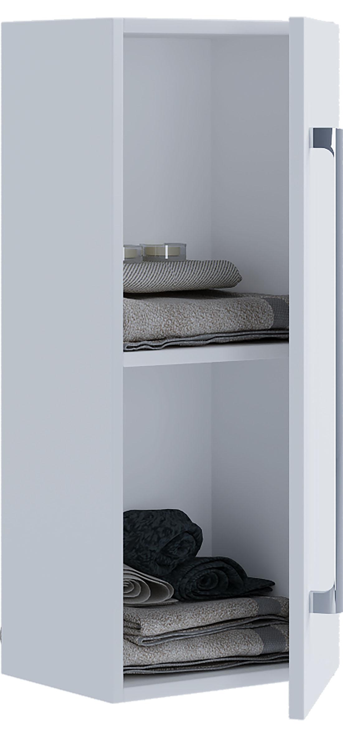 Viseča Omara Vcb 3, Bela - bela/barve aluminija, Basics, leseni material (33/75/22cm) - MID.YOU