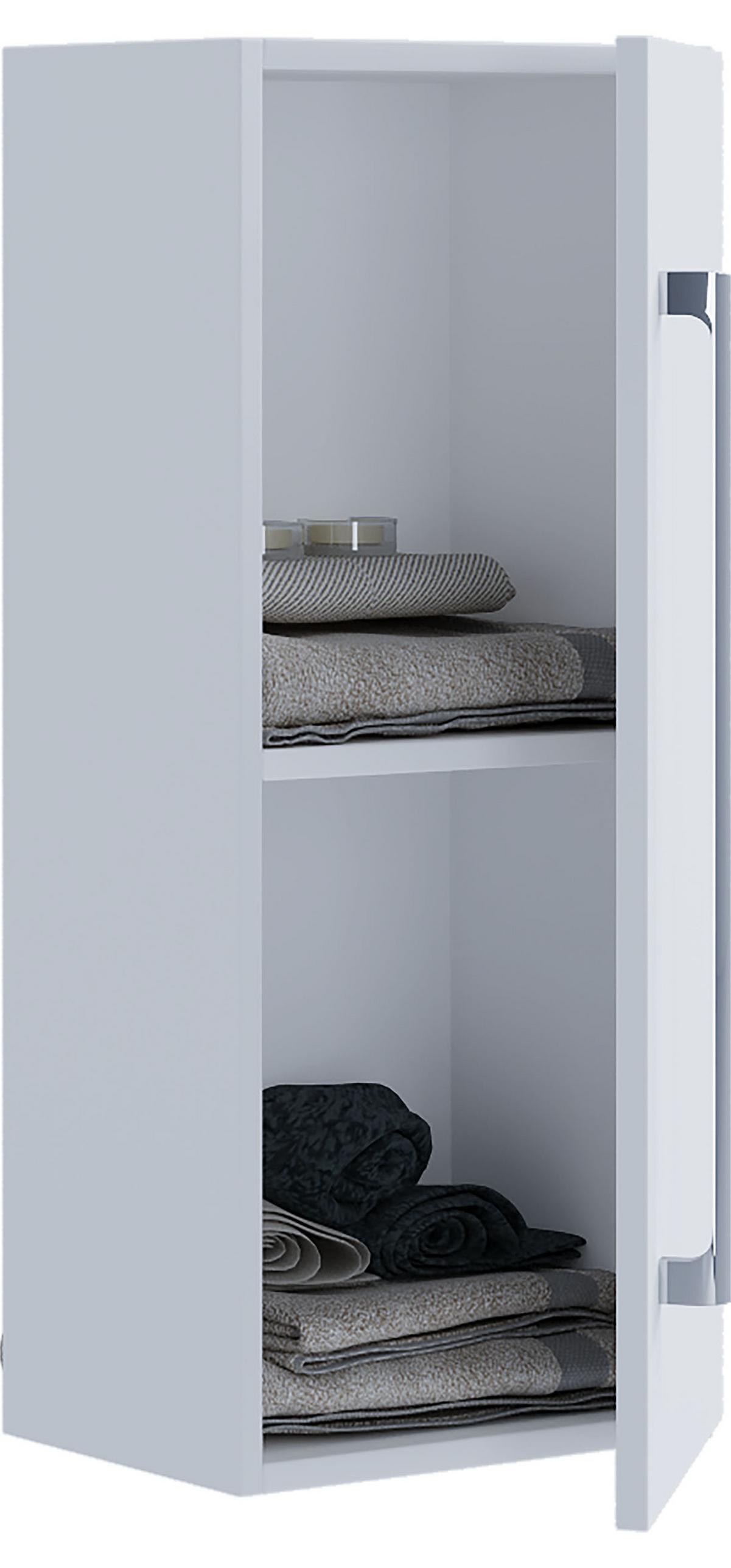 Hängeschrank VCB 3 ca. 33x75 cm Weiß - Alufarben/Weiß, Basics, Holzwerkstoff (33/75/22cm) - MID.YOU