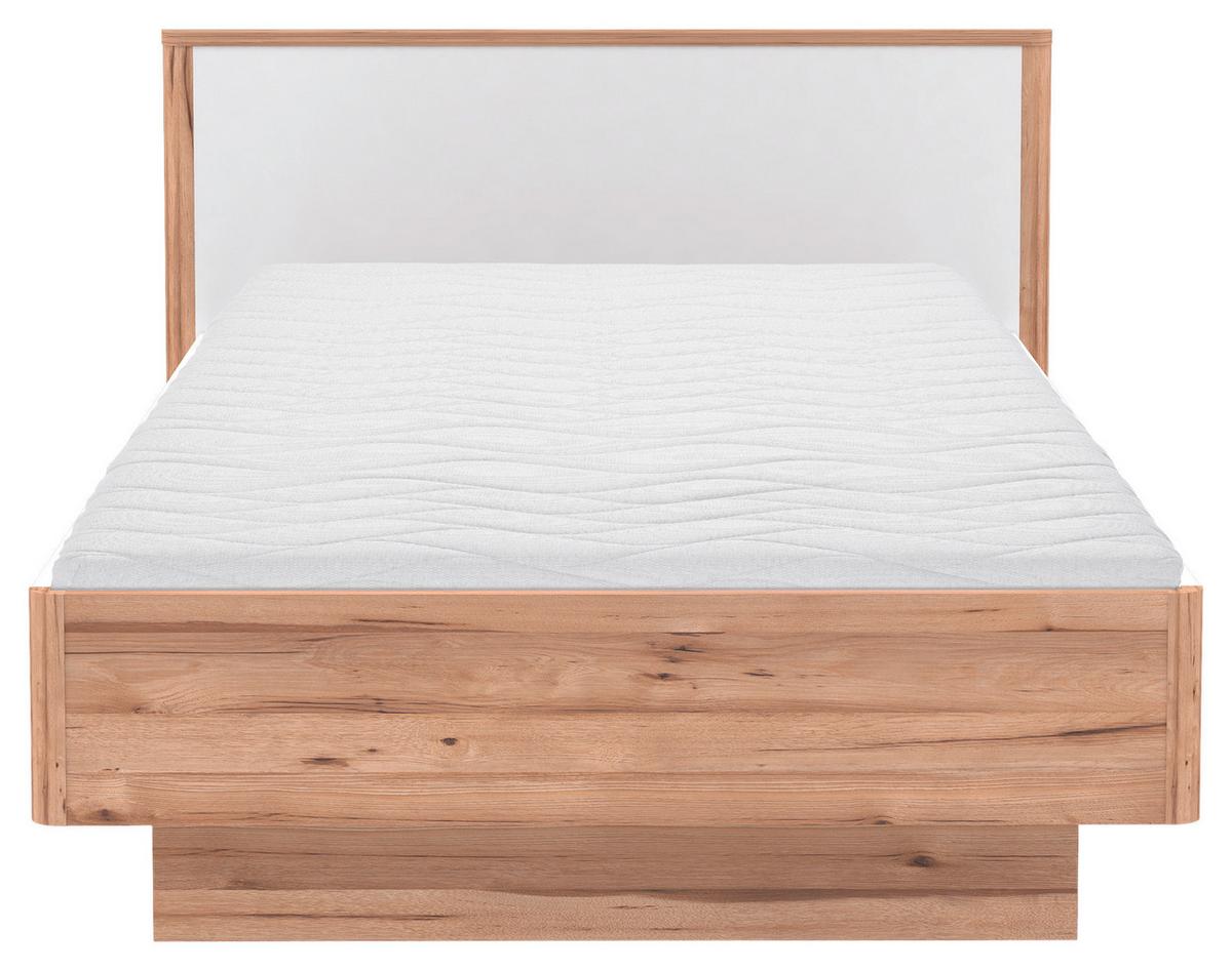 Postelja Tess, Bela, Barva Hrasta, 120x200 - barve hrasta/bela, Moderno, leseni material (120/200cm) - Xora
