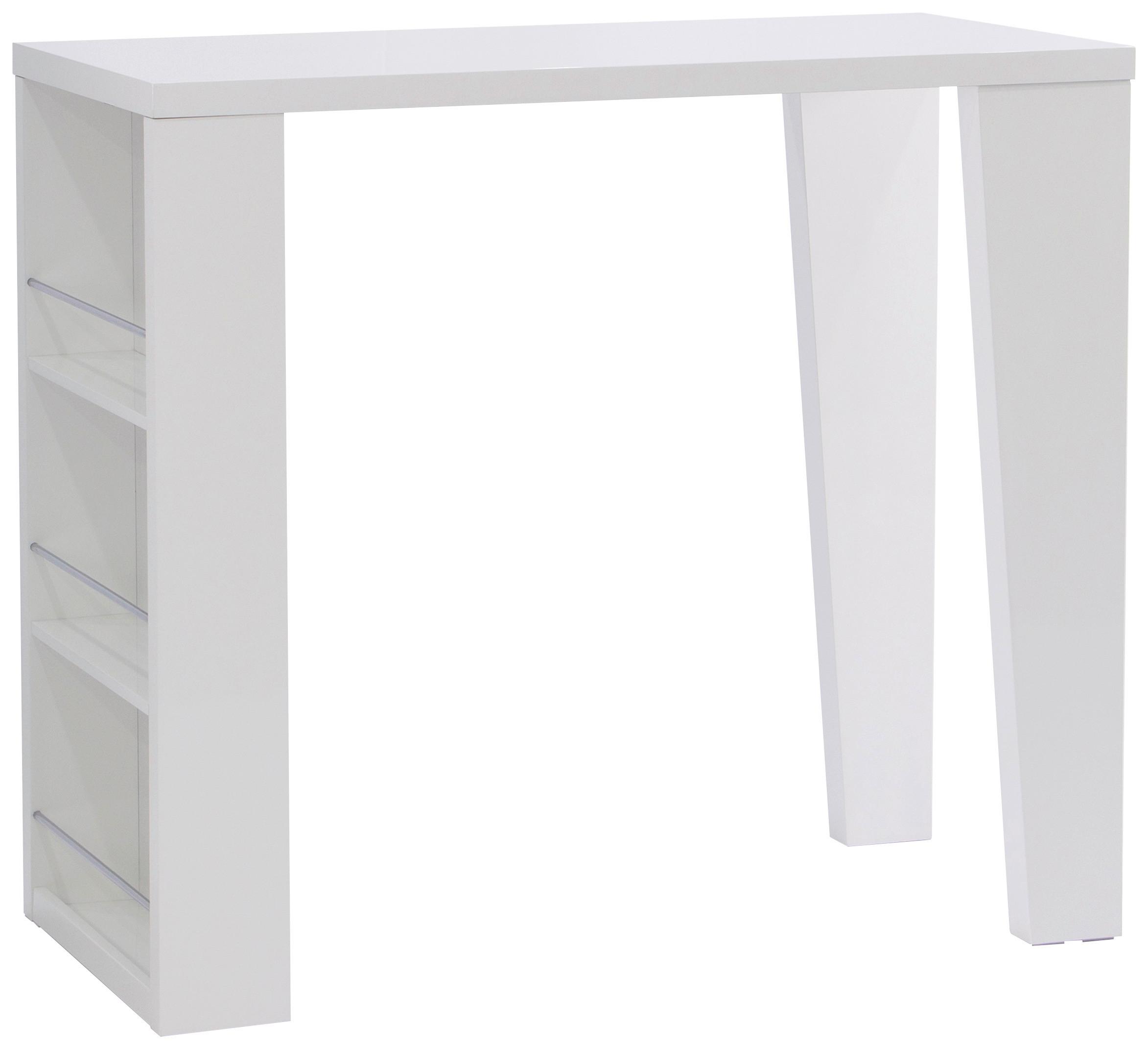 Barska Miza Lyon, Bela, Visoki Sijaj - bela/visoki sijaj, Konvencionalno, kovina/leseni material (120/107/60cm)