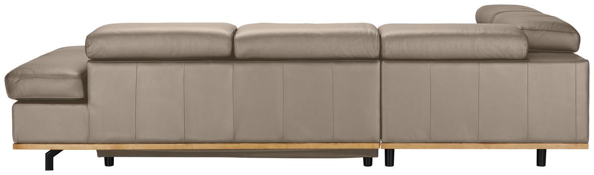 Wohnlandschaft Carmen links Creme - Creme/Schwarz, MODERN, Leder/Holz (292/72/226cm) - Premium Living