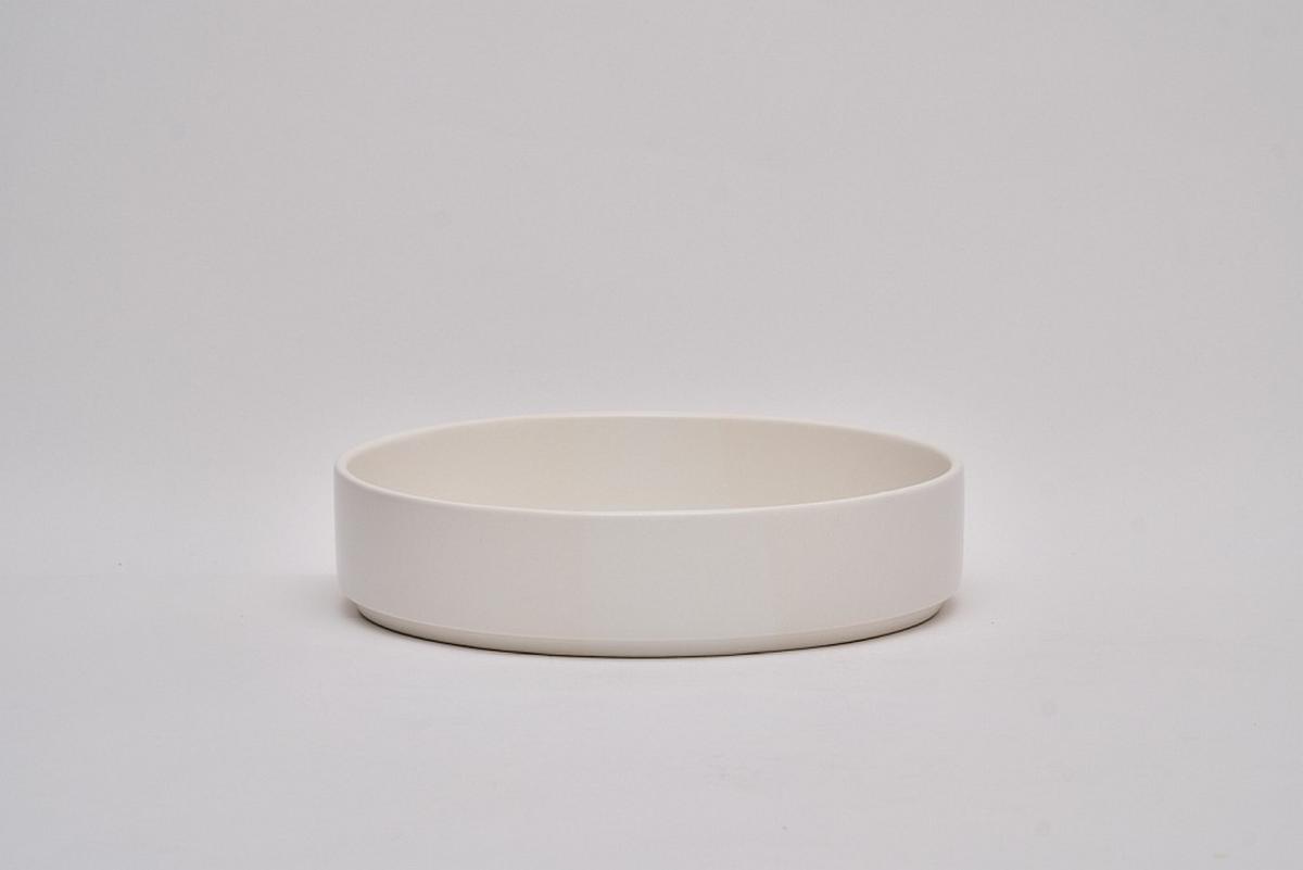 SERWIS OBIADOWO-ŚNIADANIOWY KYOTO STRISCIA - biały, Trend, ceramika - Novel