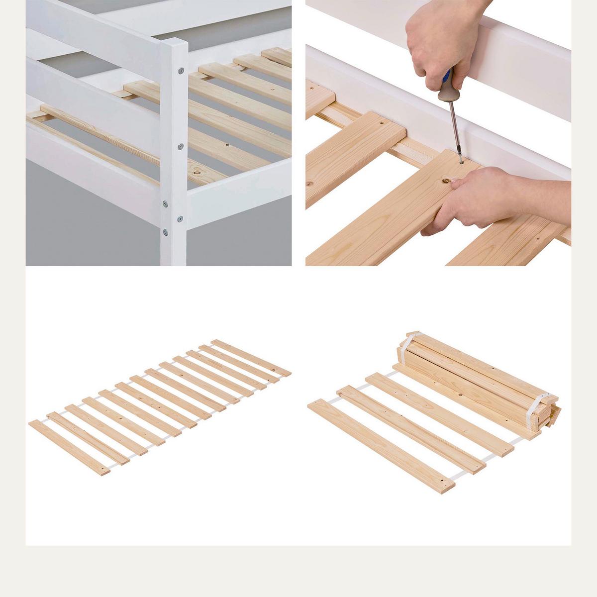 Etagenbett ECO COMFORT Naturarben Echtholz vollmassiv - Naturfarben, MODERN, Holz (90/200cm) - MID.YOU