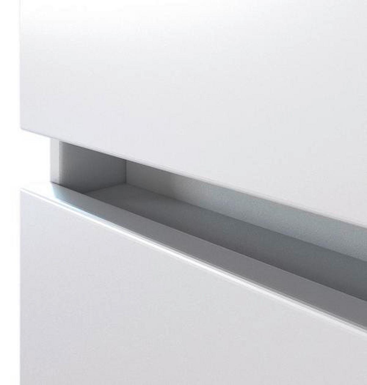 Midischrank in Weiss 'Pienza' - Eichefarben/Silberfarben, Basics, Holzwerkstoff/Kunststoff (40/130/35cm) - Held