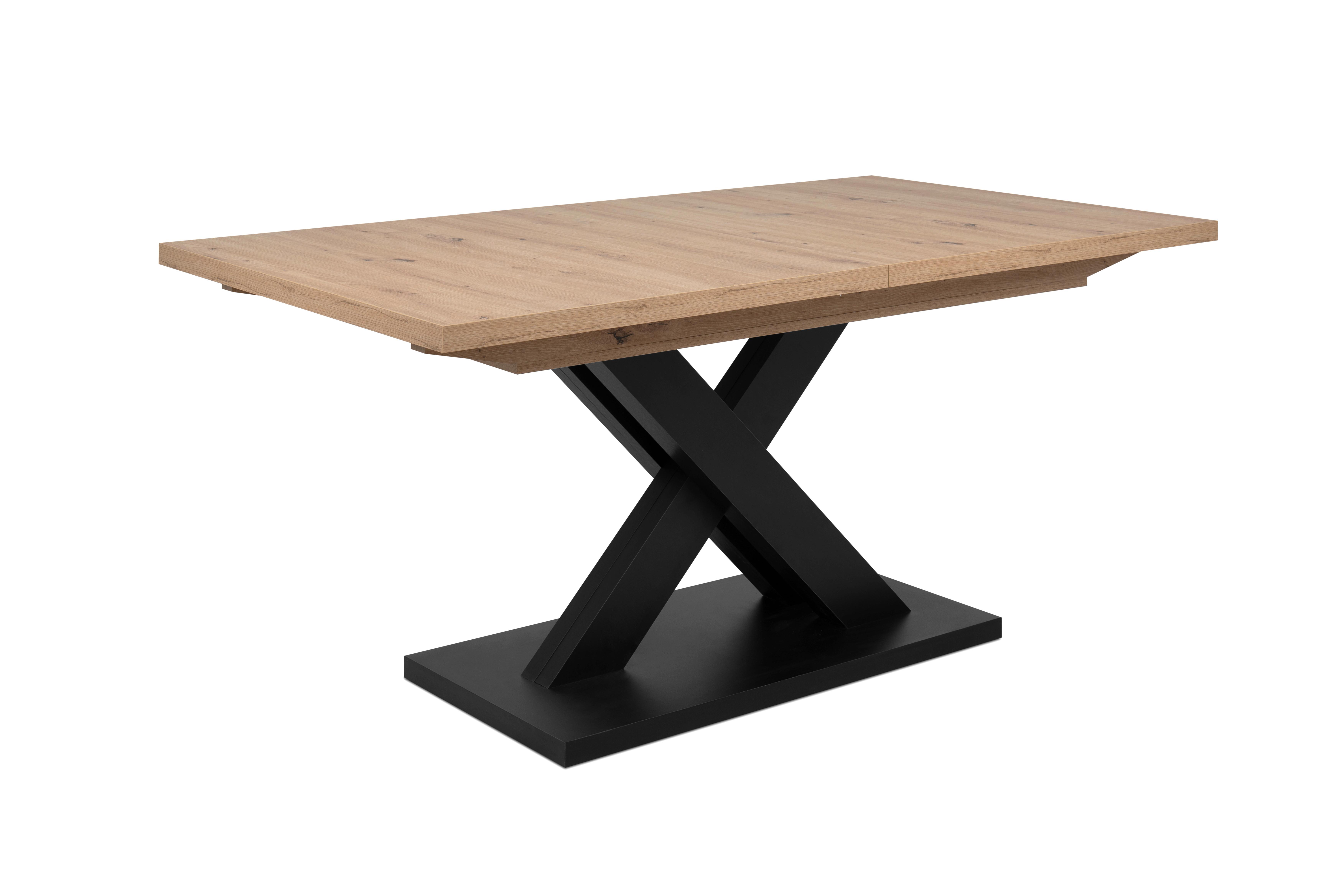 Raztegljiva Miza Avant, Barva Hrasta, Črna, 160-200x90 - črna/hrast artisan, Design, leseni material (160-200/90/76cm) - P & B