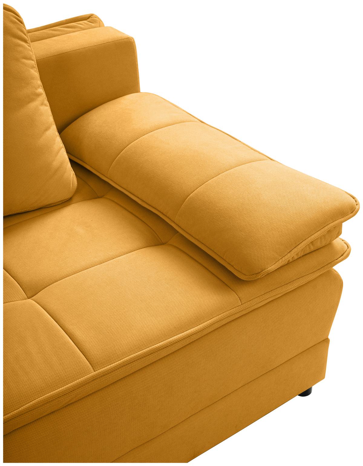 Trosjed Na Razvlačenje Alice - žuta/crna, Moderno, tekstil/plastika (202/73-92/105cm) - Modern Living