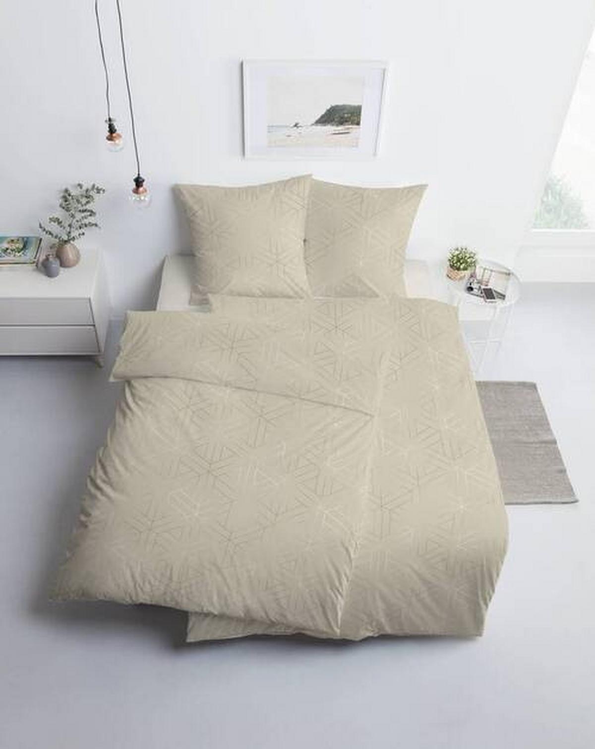POŚCIEL LUAN - kremowy, Design, tkanina (135/200cm) - Estella