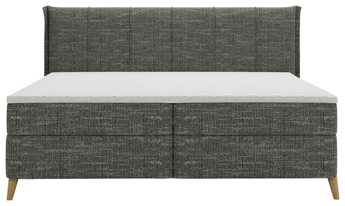 Boxbett Veloria Anthrazit ca. 180x200cm - Anthrazit/Schwarz, KONVENTIONELL, Textil/Metall (180/200cm) - Based