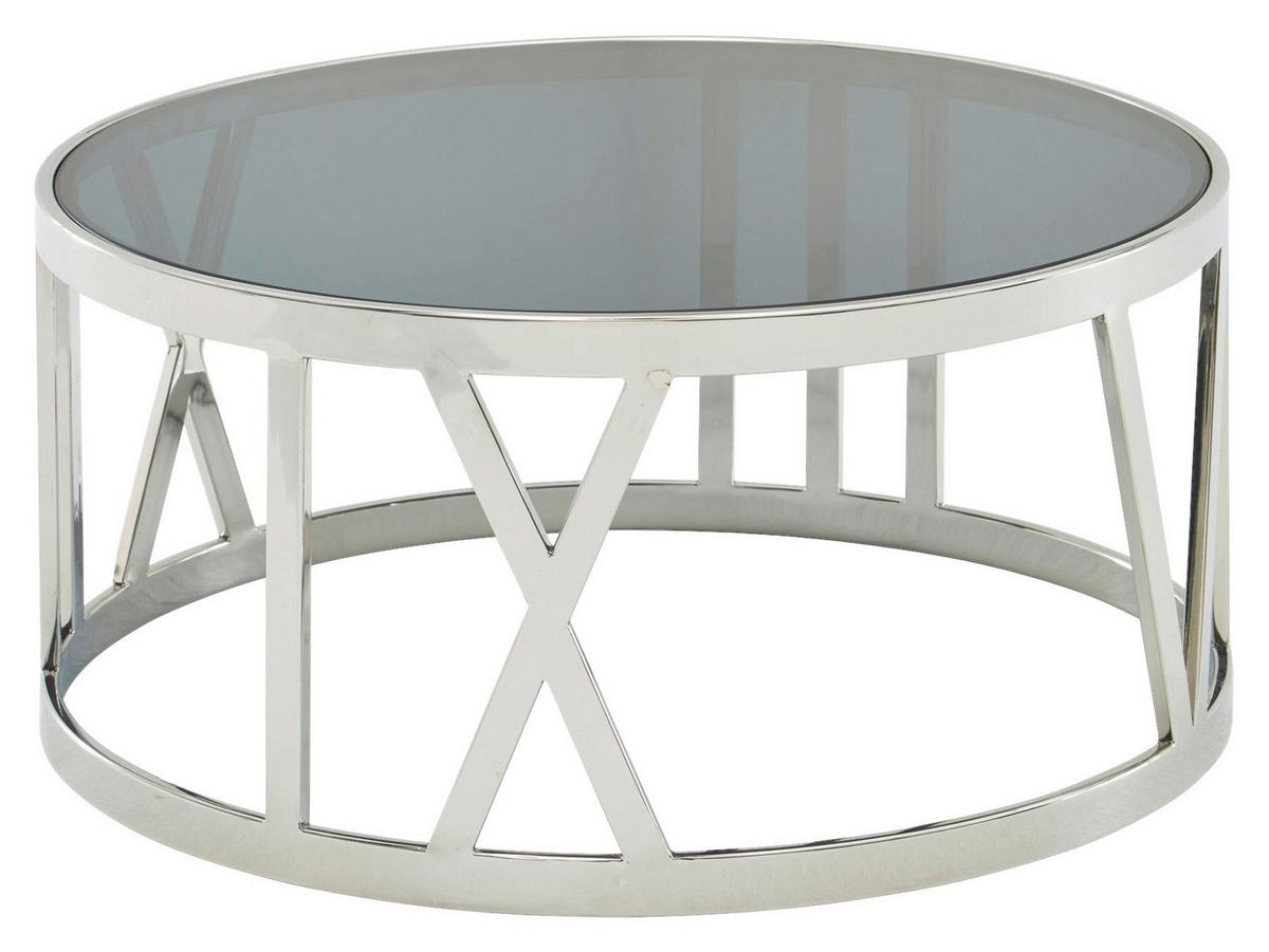 Klubska Miza Wohnling - srebrne barve, Design, steklo (60/60/30cm) - MID.YOU