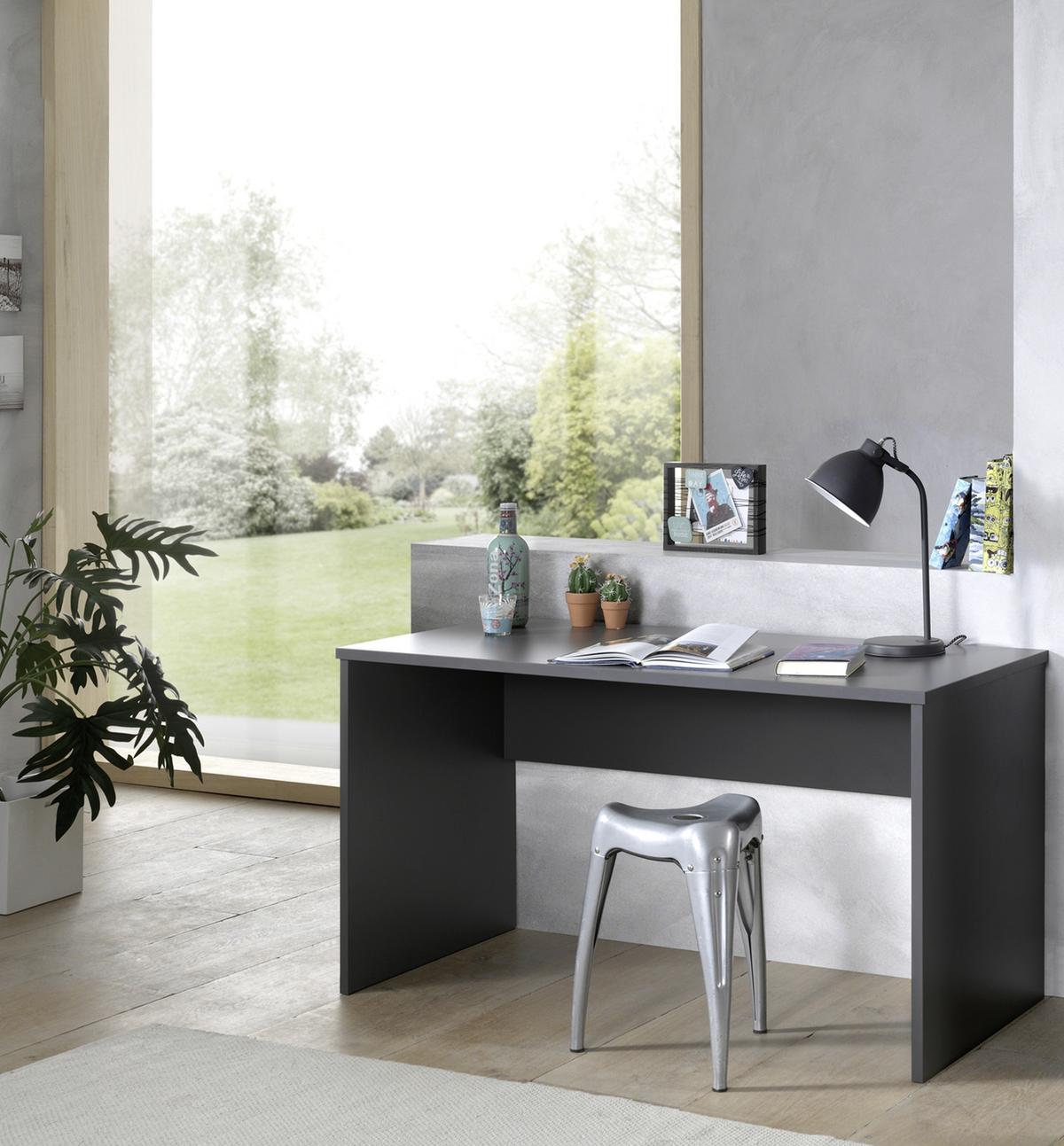 Jungendschreibtisch London Anthrazit - Anthrazit, MODERN, Holzwerkstoff (140/65/75cm) - Vipack